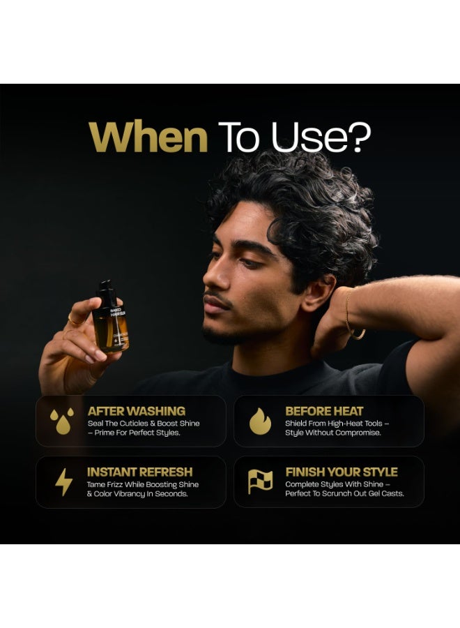 استنادا الي إلكسير الشعر - مصل لامع بلا وزن مع حماية حرارية ، يتحكم في التجفيف والطيران ، يغذي زيوت الرغوة المراعية وزيوت المونغونغو ، صيغة غير سامة لجميع أنواع الشعر (1 فلتر أوز ، حزمة من 1) - Image 3